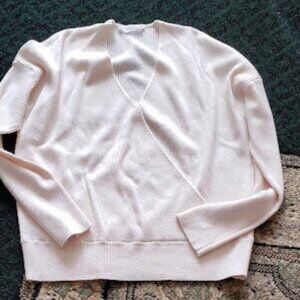 Elodie Long Sleeve White Ribbed Sweater